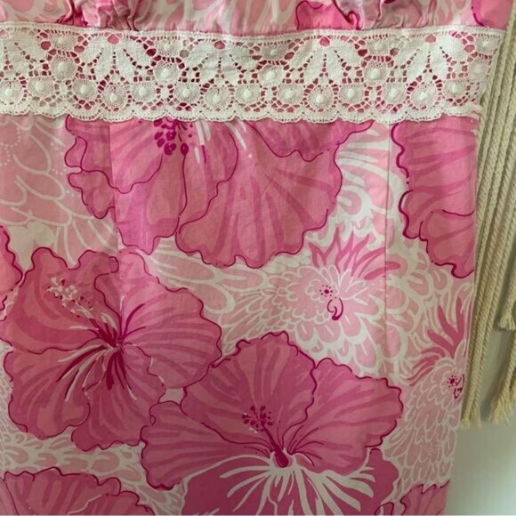 LILLY PULITZER Old World Charm Shell Pink Rylan Dress Vintage White Label 4 - Picture 6 of 16